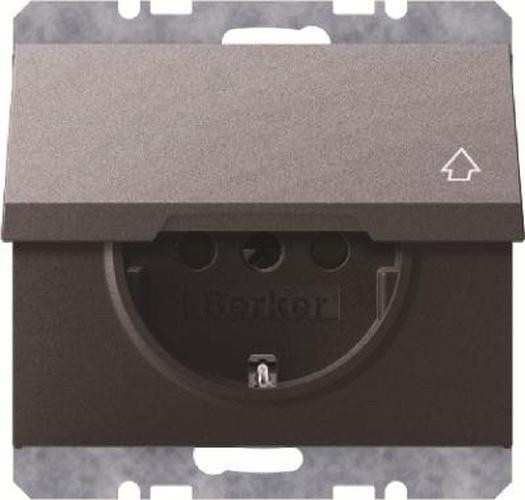 Berker 47517206 Steckdose-SCHUKO mit selbstschließendem Klappdeckel erhöhtem Berührungsschutz K.1 An