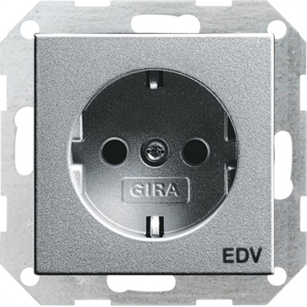 GIRA 045826 Steckdosen-Einsatz mit Aufdruck "EDV" Farbe-Alu
