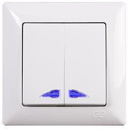 Visage Serienschalter mit LED Alpinweiß