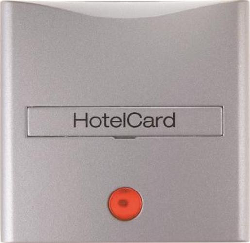 Berker 16401404 Hotelcard-Schaltaufsatz mit Aufdruck und roter Linse B.7 Alu, Matt