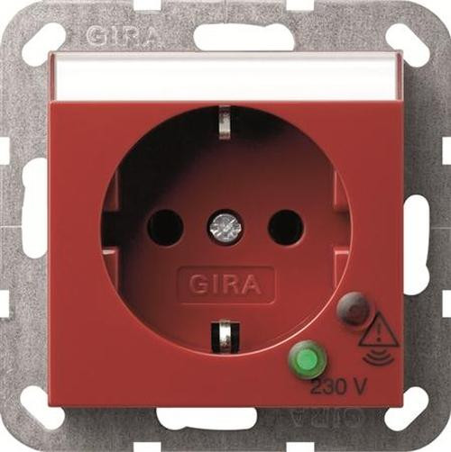 GIRA 045102 Steckdosen-Einsatz mit Überspannungsschutz Rot-Glänzend