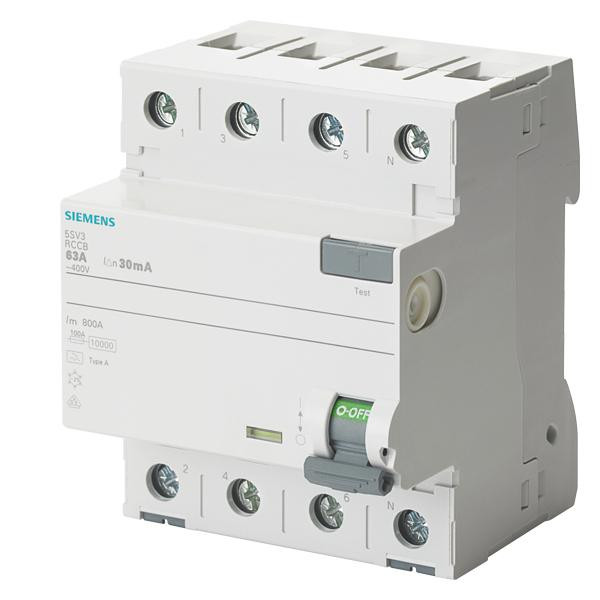 Siemens 5SV3346-6 Fi-Schutzschalter 63A 4-Polig 0,03A