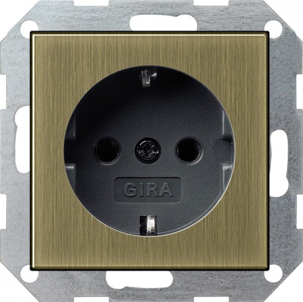 GIRA 0466603 Steckdosen-Einsatz ohne Befestigungskrallen Bronze-Schwarz