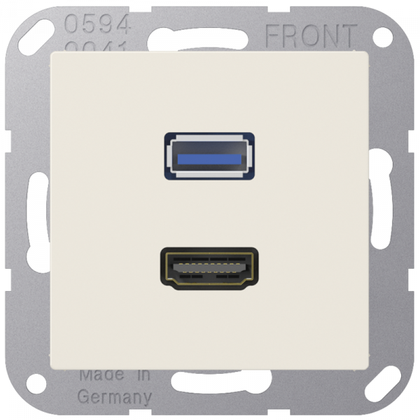 JUNG MAA1163 HDMI-USB 2.0 Cremeweiß