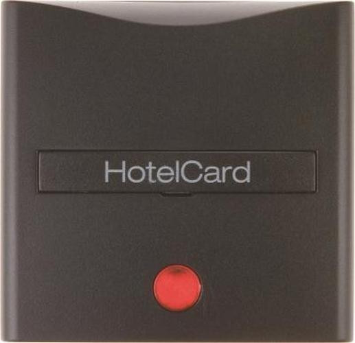 Berker 16401606 Hotelcard-Schaltaufsatz mit Aufdruck und roter Linse B.3/B.7 Anthrazit, Matt