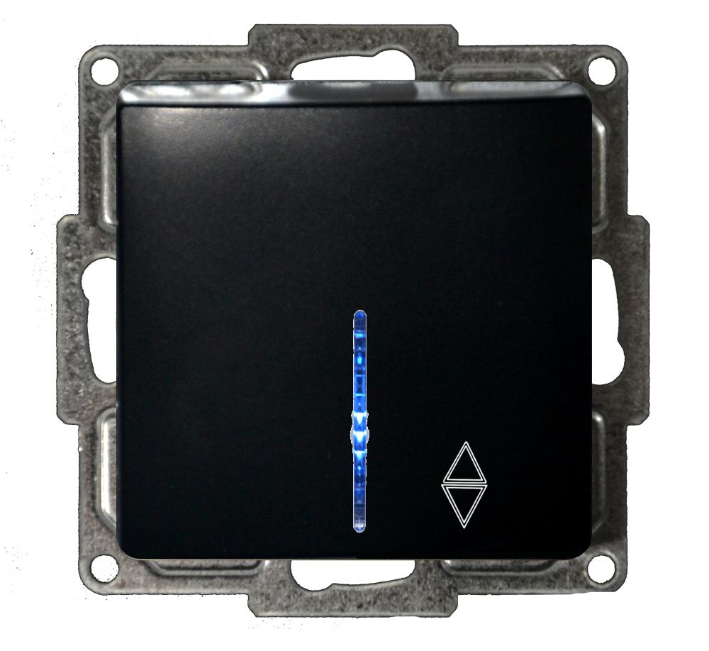 EMOS Wechselschalter schwarz/anthrazit, Lichtschalter mit einer
