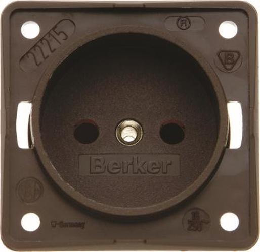 Berker 9618505 Steckdose mit Schutzkontaktstift, Schraubkl., Integro Modul-Einsätze, Schw. M.