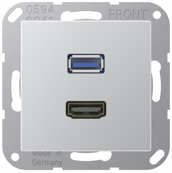 JUNG MAA1163AL HDMI-USB 2.0 Aluminium
