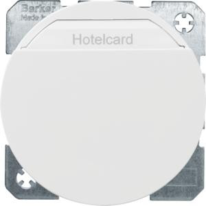 Berker 16402089 Relais-Schalter mit Zentralstück für Hotelcard R.1/R.3 Polarweiß, Glänzend