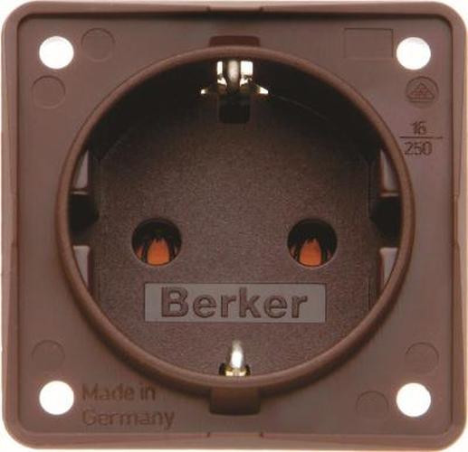Berker 947782501 Steckdose SCHUKO, mit Steckklemmen, Integro Modul-Einsätze, Braun Matt