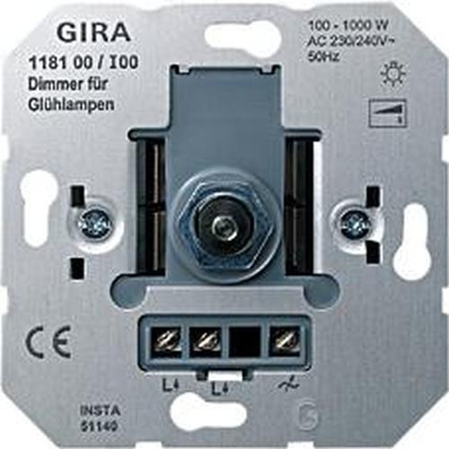 GIRA 118100 Glühlampen Druck-Wechsel-Dimmer-Einsatz 100-1000 W