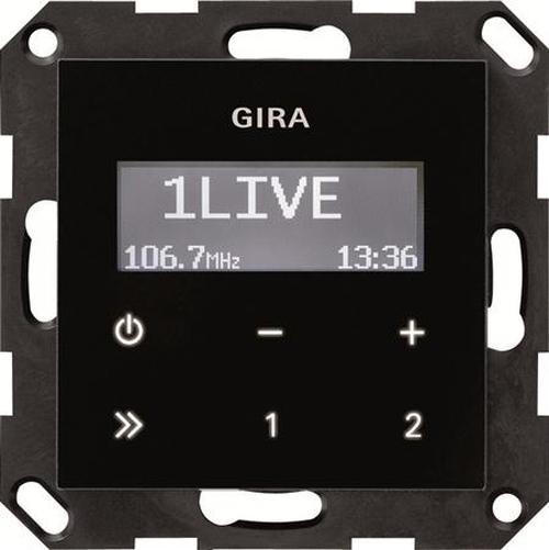GIRA 228405 Unterputz-Radio RDS Schwarzglasoptik
