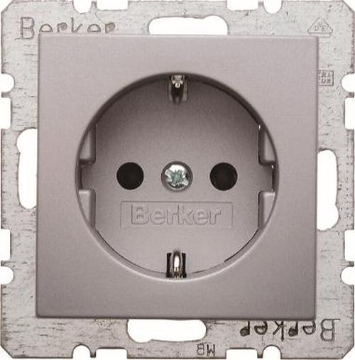 Berker 41231404 Steckdose SCHUKO mit erhöhtem Berührungsschutz B.7 Alu Matt, Lackiert