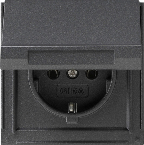 GIRA 445467 Steckdosen-Einsatz mit Klappdeckel Anthrazit