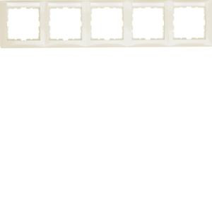 Berker 10258912 Rahmen mit Beschriftungsfeld 5Fach Waagerecht S.1 Weiß, Glänzend