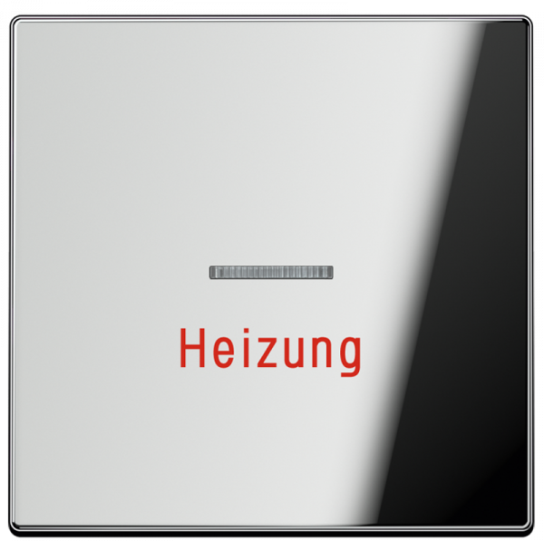 JUNG GCR2990H Kontroll-Wippe mit Aufschrift "Heizung" Glanz-Chrom
